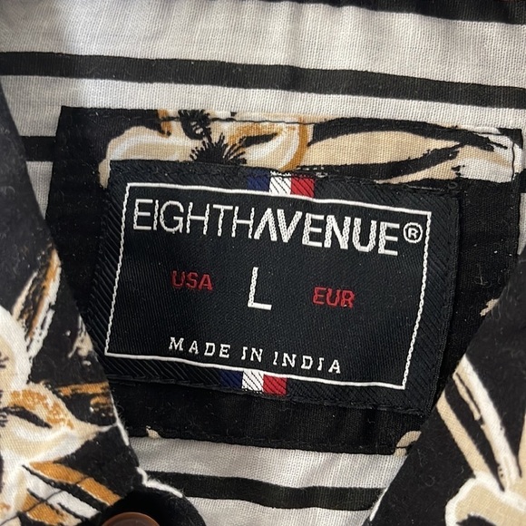 ❤️ 🆕 EIGTH AVENUE Flower Button Down Shirt Size L - Picture 4 of 4